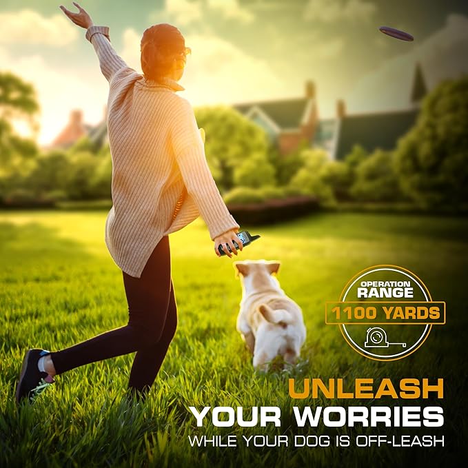 INVIROX Dog Training Collar [2026 Edition] 123 Levels 1100yd Range E Collar for Dogs Training 100% Waterproof Rechargeable, Dog Shock Collar with Remote Control