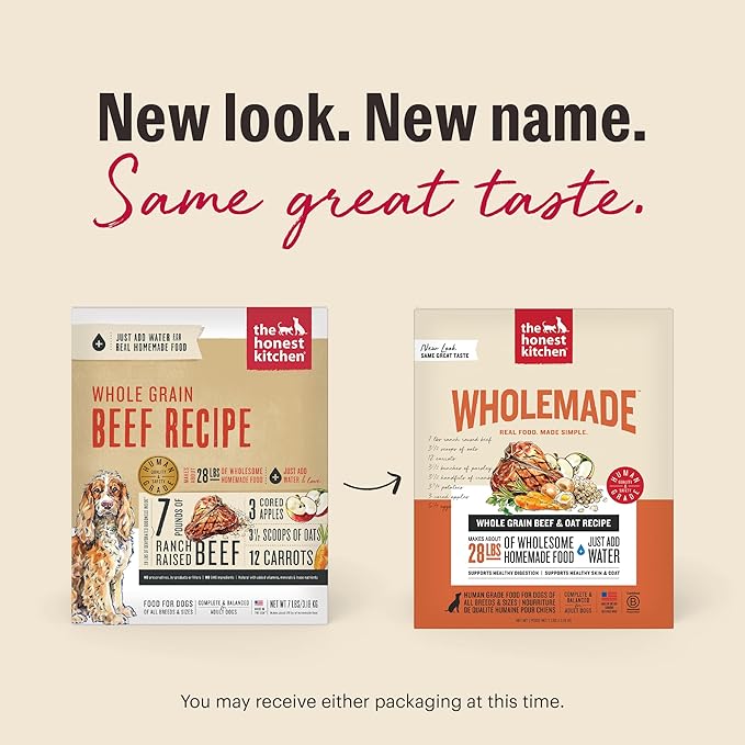 The Honest Kitchen Wholemade™ Whole Grain Beef & Oat Dog Food, 7 lb Box