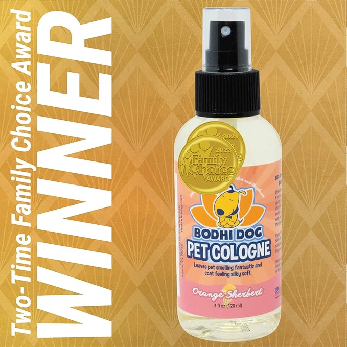 Bodhi Dog Premium Dog Cologne - Deodorizing Dog Perfume & Conditioner for Dogs & Cats - Natural Long Lasting Spray for Pets - Gentle & Safe Formula, Made In USA (Orange Sherbert 4 Fl Oz)