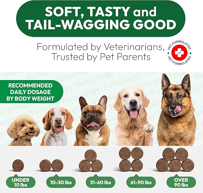 Hemp Calming Chews for Dogs - 170 Dog Calming Chews - Anxiety Relief Treats - Advanced Stress Relief Supplement, Separation Aid, Barking, Fireworks, Melatonin - Hip & Joint Support - Made in USA