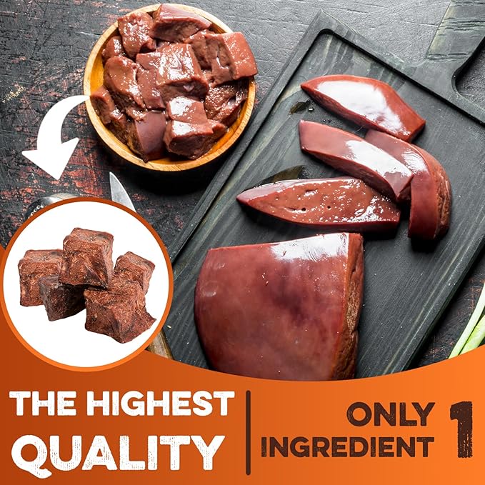 BRUTUS & BARNABY Beef Lung Bites for Dogs - 100% Single Ingredient Dog Treat Made in USA - Protein Packed, Crunchy, Healthy Dog Treats - Grain Free, Rawhide Free, No Additives