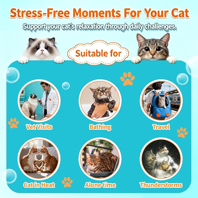 Cat Calming Treats, 500 Crunchy & Creamy Calming Cat Treats with Melatonin, Chamomile for Cats Stress and Anxiety Relief - Travel, Boarding, Vet Visits, Separation Anxiety, Chicken and Krill Flavored