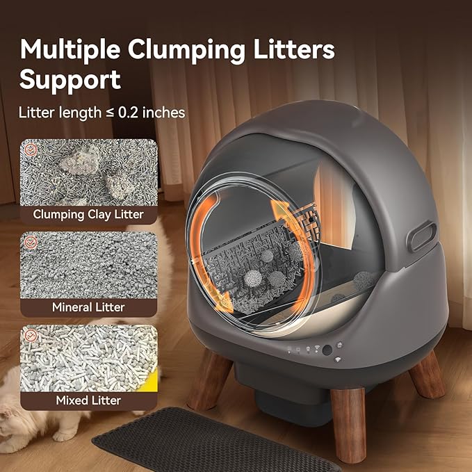 Self Cleaning Litter Box - G1 Automatic Cat Litter Box for Cats, Robot with Large Openning/Odor-Control/Dual Safety Protection
