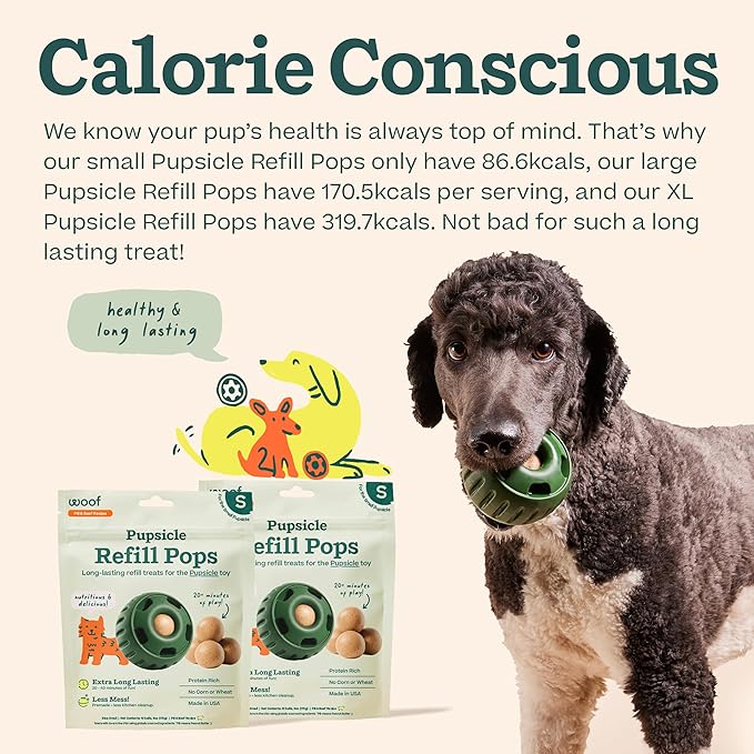 WOOF Pupsicle Refill Pops, Delicious Long Lasting Dog Treats, Pre-Made Pupsicle Refills for Dogs, Wholesome Ingredients, Low-Mess Beef Pet Treats - Small Pops - 10 Count - 3 Pack