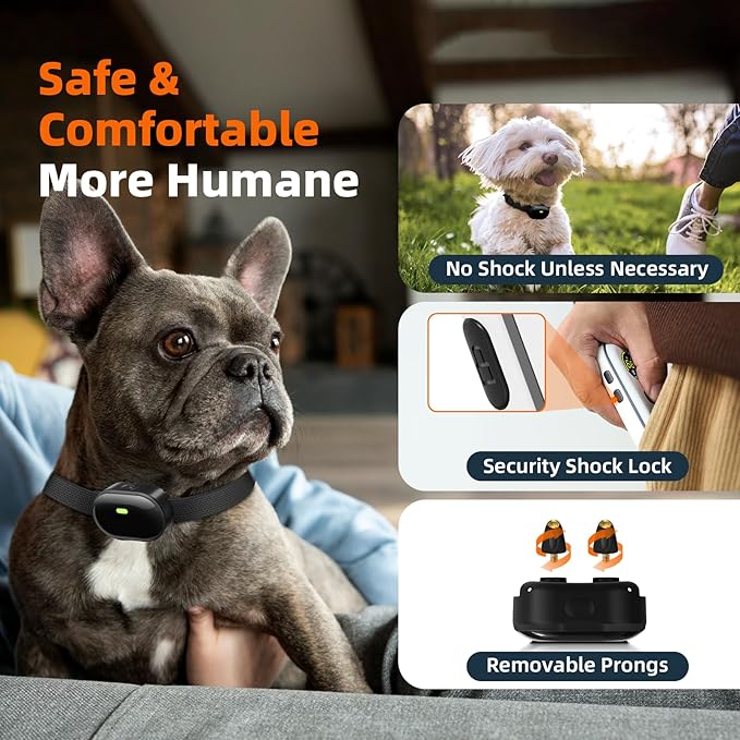 Ultra-Small Dog Shock Collar for 2 Dogs,Ultra-Light & Thin Dog Training Collar with 1300ft Remote, Tailored for Small Dogs 5-15lbs & Medium Dog, 198-Level Control,Waterproof, Rechargeable(WhiteBlack)