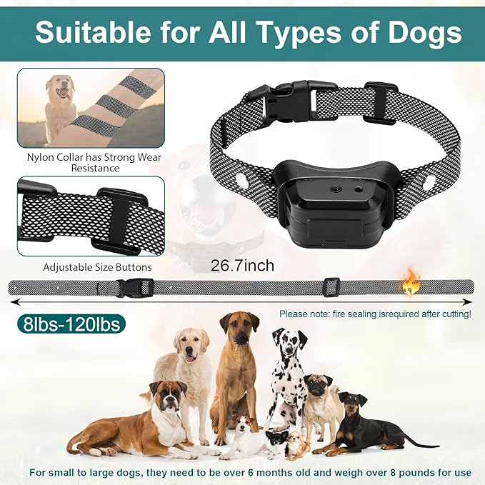 Citronella Training Collar for Dog, [No Spray Refill] Safer Spray Dog Training Collar for L/M/S Dogs, IPX7 Waterproof with Beep/Vibration/Spray 4 Mode & 6 Adjustable Sensitivities Control Spray Collar