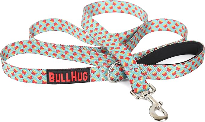 BULLHUG 6 FT Bulldog Leash with Padded Handle. Perfect for Bulldogs, French Bulldogs, Pugs & All Breeds. Leashes for Walking, Training Lead for Bulldogs (Fries)