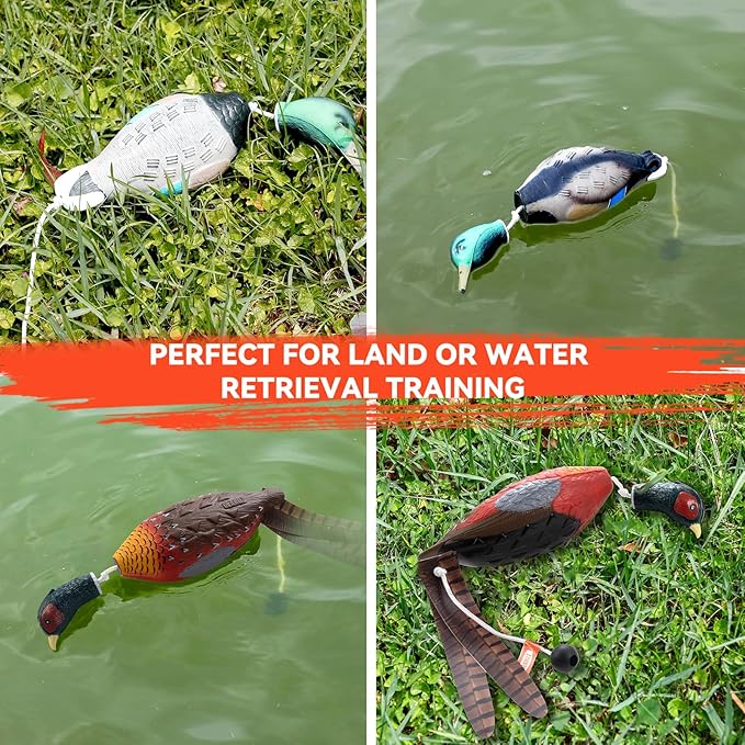 Duck/Pheasant Dummy, Mimics Dead Duck/Pheasant Bumper for Gun Dog Training Scent Waterfowl Hunting Retriever, Outdoor Mallard Retrieval Interactive Train Toys, Floating & Durable