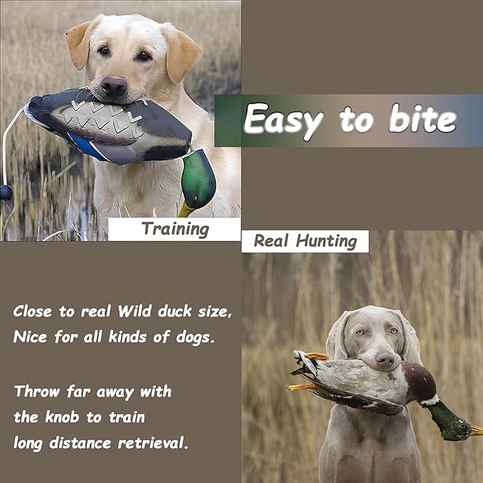 2 Pcs Duck Dummy Bumper Toys for Hunting Retriever Dog Training, Dog Retriever Outdoor Training Toy ，Hunting Duck Recognition Trainers, Foam Pet Interactive Toys