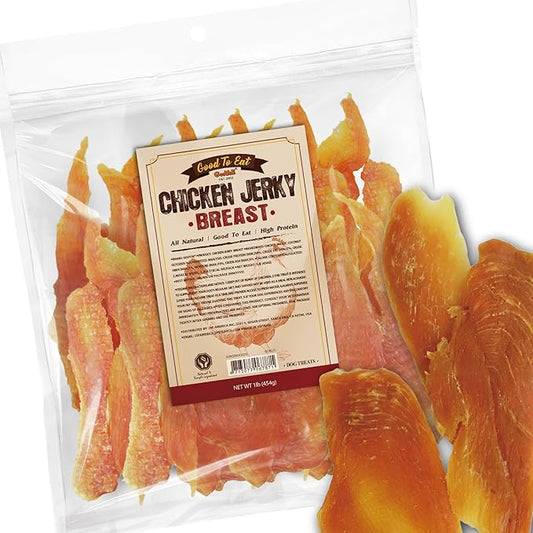 Gootoe Chicken Breast Jerky Dog Treats 1 lb, All Natural, Grain-Free, High-Protein, Low Fat, Healthy & Easily Digestible