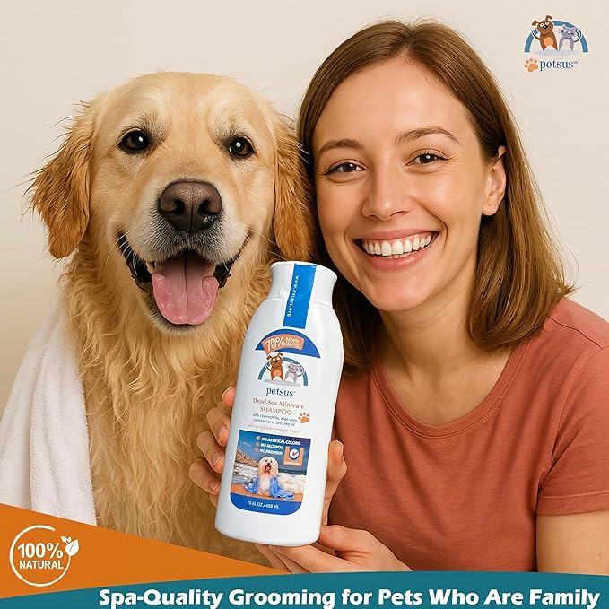 Hypoallergenic Dog & Cat Shampoo and Conditioner – All-Natural Itchy Skin Relief for Allergies | Puppy Safe | Soothing with Tea Tree Oil, Aloe Vera, and Oatmeal for Sensitive Skin