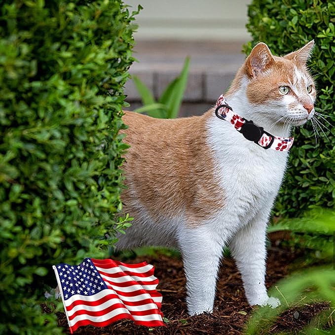 Elegant little tail 2 Pack Cat Collar- Blueberry Cotton Breakaway Cat Collars with Bell Pendant Kitten Boy Girl Safety Adjustable Collar for Small Cats Puppy