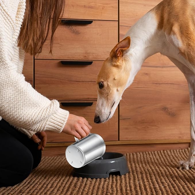 2 Cup Dog Food Scoop 304 Stainless Steel Dog Food Measuring Cups Pet Food Measuring Cups Scoop for Dog,Cat or Bird Food, Injection Molded and Dishwasher Safe