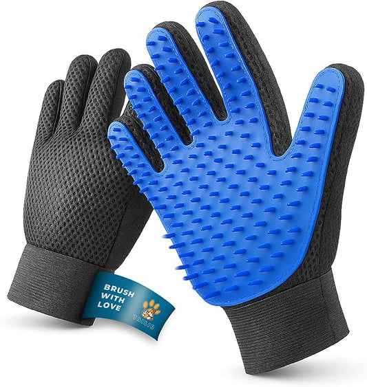 Cat & Dog Grooming Gloves for Shedding – Efficient Pet Grooming Gloves 2-in-1 Deshedding Brush & Massage Mitt | Perfect for Long and Short Hair (1 Pair)