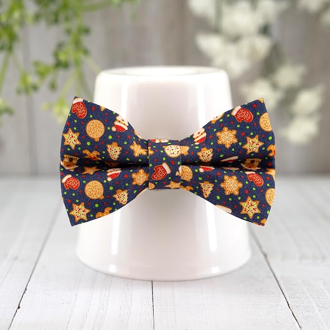 Ultra Joys Breakaway Cat Collar - Bells & Bowtie Gingerbread Man Small