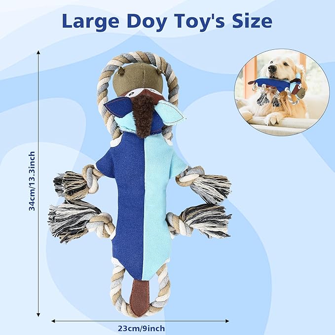 IOKHEIRA Dog Toys for Aggressive Chewers,Tough Indestructible Dog Toys,Squeaky Toys for Large Dogs,Durable Dog Chew Toys (Navy Blue)