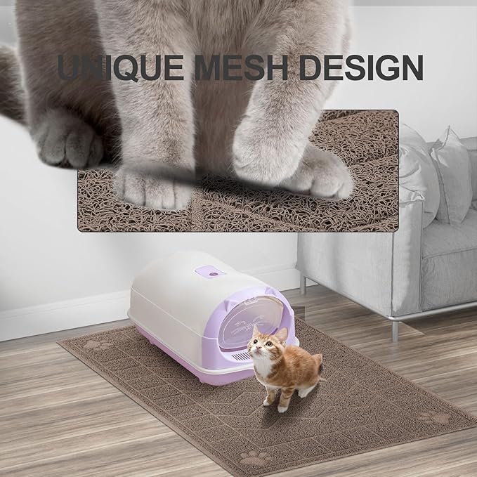 Cat Litter Mat, Litter Trapping Mat Soft on Kitty Paws, 35" x 24" Kitten Litter Box Mat for Cleaner Floors, Waterproof, Easy Clean, Durable Large Size Cat Litter Pad for Kitten.