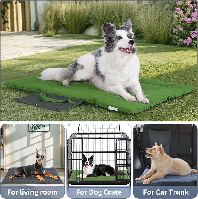 KHONSU PET Dog Travel Mat for Camping Portable Waterproof Lightweight & Outdoor Easy Clean Pad Foldable into Compact Carry Bag (Large Sized up to 65 lbs)
