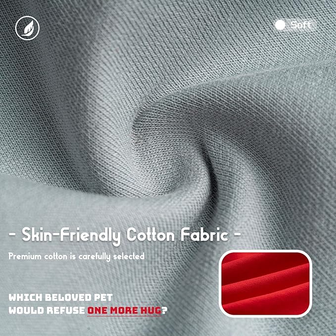 Koneseve Dog Shirt Breathable Cotton Stretchy Soft for Small Pets 2-Pack Sunny Red & Smoky Blue XL