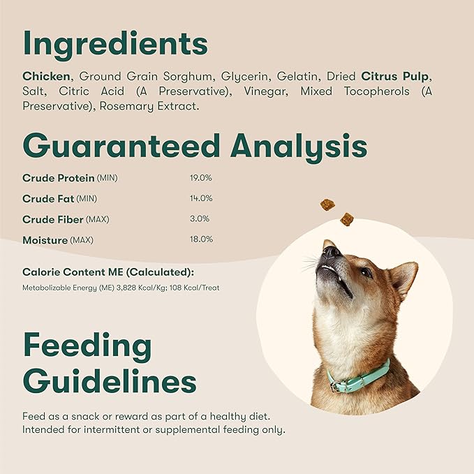 Jinx Chicken Bites Jerky Dog Treats - Soft & Chewy, All Natural Dog Jerky Treats with Cage-Free Chicken - Pet Products for All Dogs (Puppies, Adults & Seniors) - 5oz