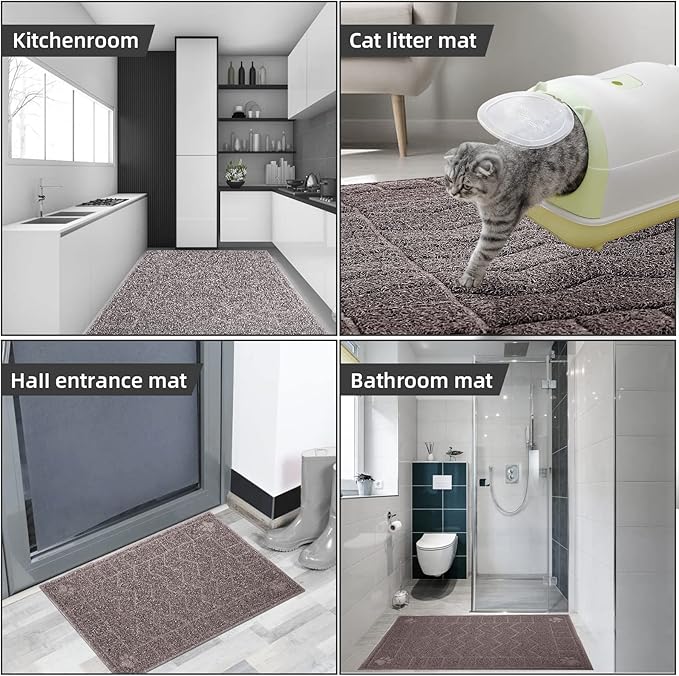 Cat Litter Mat, Litter Trapping Mat Soft on Kitty Paws, 47" x 35" Kitten Litter Box Mat for Cleaner Floors, Waterproof, Easy Clean, Durable XL Large Size Cat Litter Pad for Kitten.