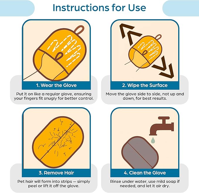 Electrostatic Hair Removal Gloves - Pet Hair Removal Mitt for Cats & Dogs, Reusable Dog Fur Remover & Cat Grooming Gloves, Double Color Bundle (Fuchsia & Turquoise, 2 Pcs)