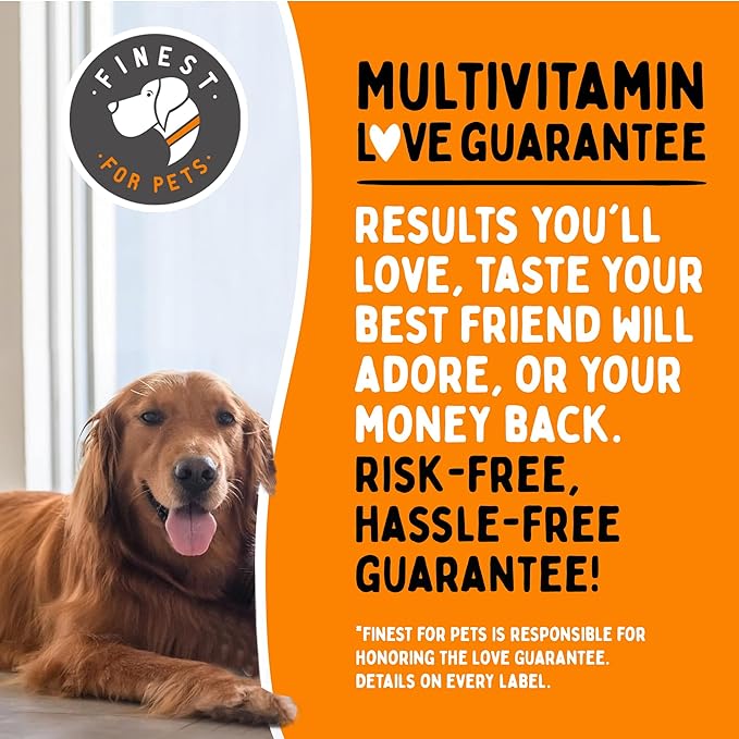 Multivitamin Dog Supplement – 10 in 1 with Omega Fish Oil & Glucosamine for Improved Joint & Skin Support, Gut, Digestion & Immune Everyday Health (120 Chewable Treats)
