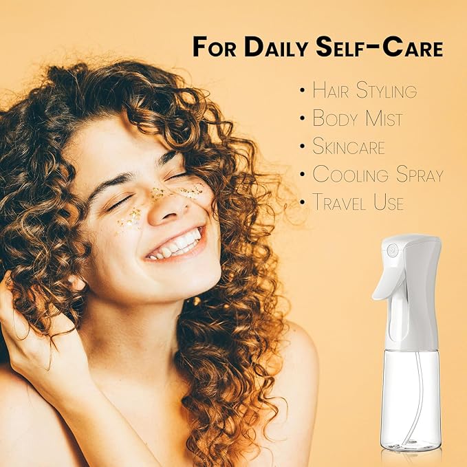 Mistifi Fine Mist Spray Bottle Ultra Fine Mist Water Sprayer for Hair, Face, Plants and Cleaning　Eco-Friendly Continuous Spray for Face and Indoor Plants　 (200ml 2Pcs, Transparent bottle)