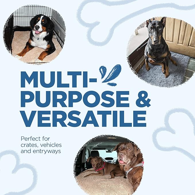 Soggy Doggy Doormat Plain Solid Color Design - Ultra Absorbent Microfiber Chenille Wet Dog Mat for Muddy Paws - Non-Slip and Machine Washable (Dark Chocolate, Large 26” x 36”)