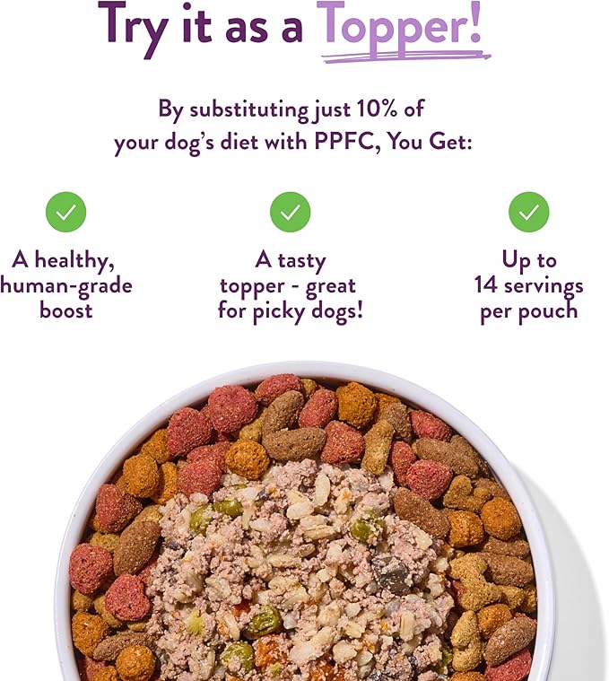 Portland Pet Food Company Fresh Dog Food Pouches - Human-Grade Topper Mix-Ins & Wet Pet Meals - Small & Large Breed Puppy & Senior Dogs - Gluten-Free Meal Toppers, Made in The USA - 6 Pack Variety