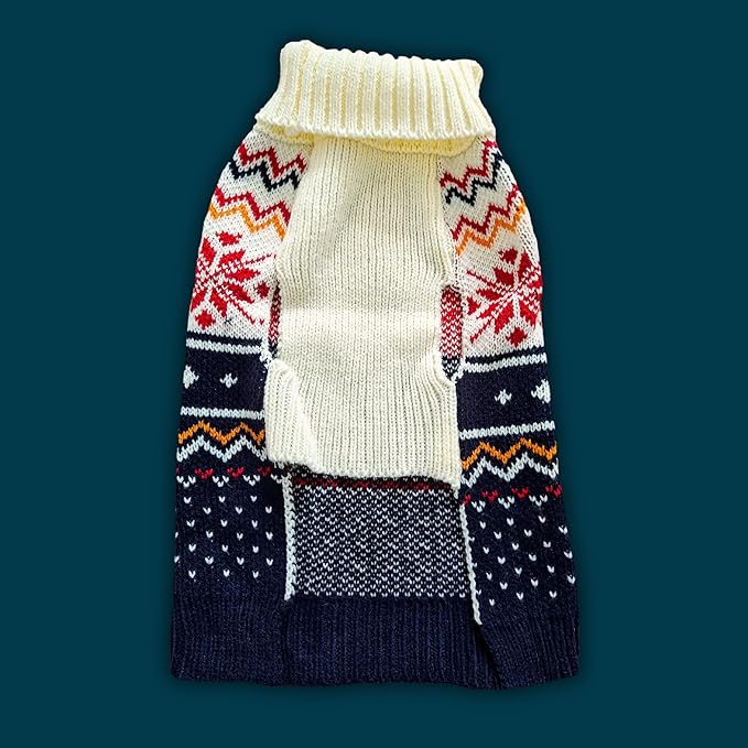 Cozy Acrylic Dog Sweater for Outdoor Adventures—Breathable & Insulating Knit—Classic Fit—Backpacking Gear for Dogs—Dog Hiking Gear—Dog Camping Gear (Large, Nordic)