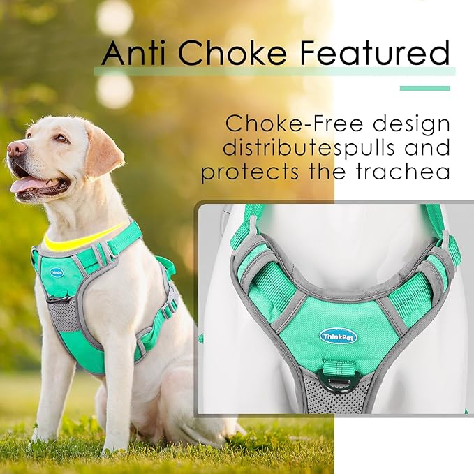 ThinkPet No Pull Harness Breathable Sport Vest with Handle-Dog Harnesses Reflective Adjustable for Medium Large Dogs