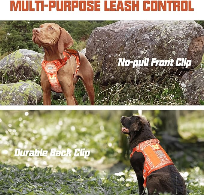 AUROTH Tactical Dog Harness for Large Dogs No Pull Adjustable Pet Harness Reflective K28 Working Training Easy Control Pet Vest Military Service Dog Harnesses