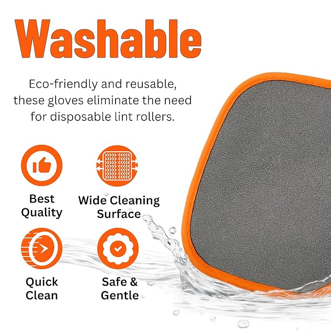 1 PC RivOcen Pet Hair Removal Brush Gloves, Electrostatic Reusable Cat Dog Hair Remover Grooming Glove Tool. Reusable Magic Brush Pet Hair Remover Tool for Carpet, Couch,Car Seat, Laundry.