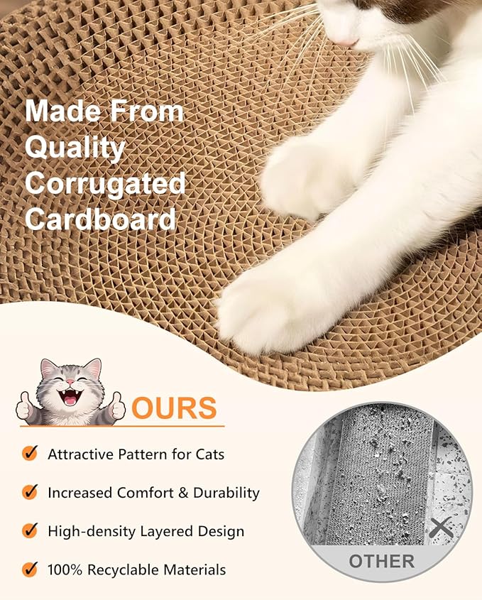 Cat Scratcher, Cardboard Cat Scratchers for Indoor Cats, Large Cat Scratching Board, Round Bowl Cat Scratch Pad Bed (Gothic)
