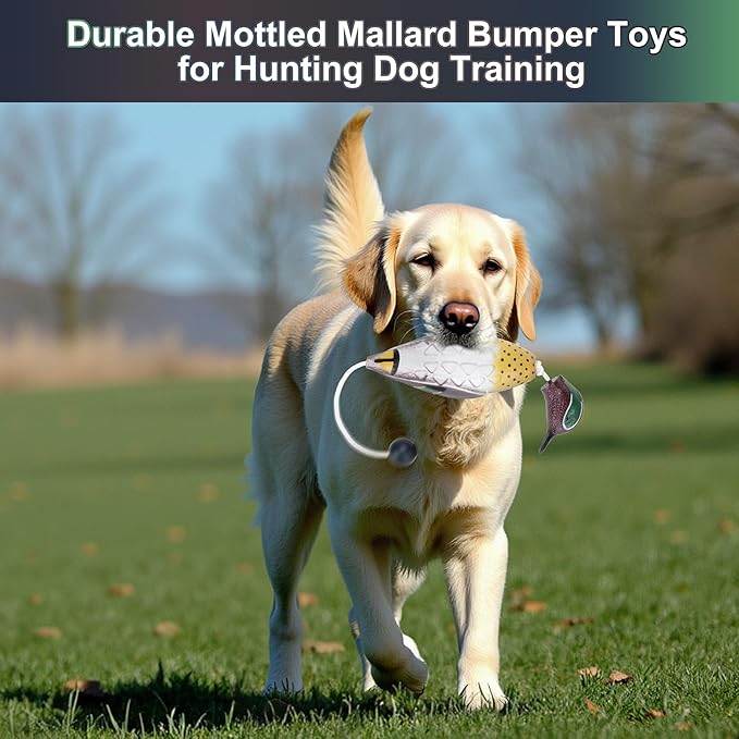 2 Pcs Mottled Mallard Mandarin Duck Dummy Bumper Toys for Hunting Retriever Dog Training, Retriever Outdoor Training Toy，Hunting Recognition Trainers, Foam Pet Interactive Toys