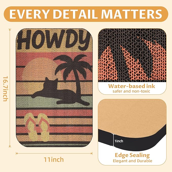 Art Cat Scratcher, Wall-Mountable Cat Scratching Board, Cat Wall Scratcher 16.7x11x1 Inch Cat Scratch Pad and Cat Scratchers for Indoor Cats Toy Furniture Protector（Beach）