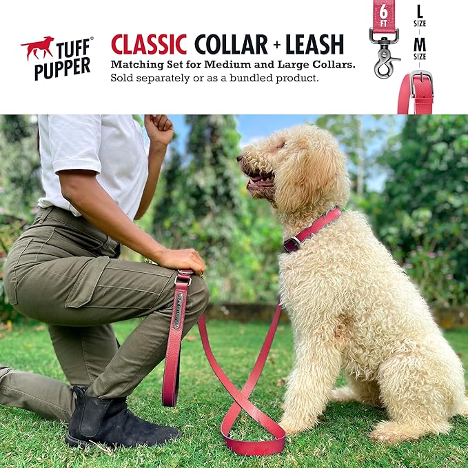 Tuff Pupper Classic Heavy Duty Dog Collar | 10x Stronger Than Leather | 100% Waterproof & Odor Proof Dog Collar | Tough Rust-Proof All Metal Hardware