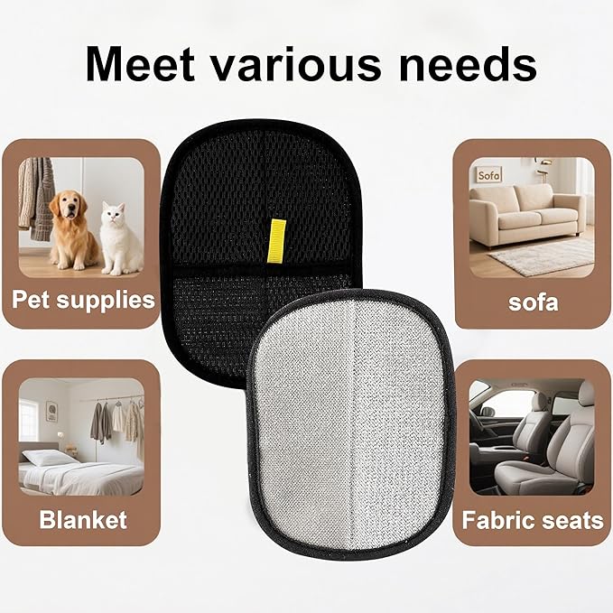 1 PCS Pet Hair Removal Gloves,Reusable Lint Roller for Furniture, Car, Clothes & Carpets ，Cat & Dog Hair Remover Tool with Ergonomic Grip