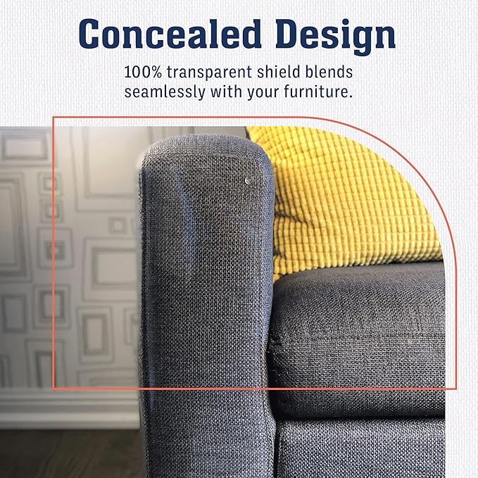 Stelucca Amazing Shields Anti Cat Scratch Furniture Protector - 18 Pack 17” by 12” Couch Protector from Cat Claws w/Twist Pins - Strong, Clear, Easy-to-Apply Scratching Deterrent and Shield for Sofa