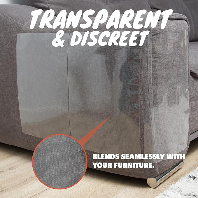 Anti Cat Scratch Furniture Protector, 8-Pack Couch Protector from Cat Claws – Heavy-Duty, Easy-to-Apply Scratching Deterrent and Shield for Sofa Corners, Walls, and Doors- with 50 Twist Pins