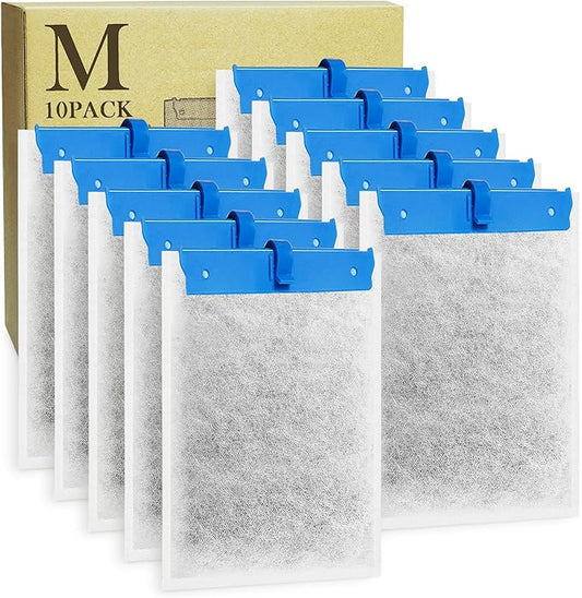 10 Pack Medium Fish Tank Filter Cartridges Compatible with Tetra Whisper Bio-Bag Filters Medium Replacement Filter Cartridges for Whisper ReptoFilter and 10i IQ10 PF10 Power Filters -Ready to Use