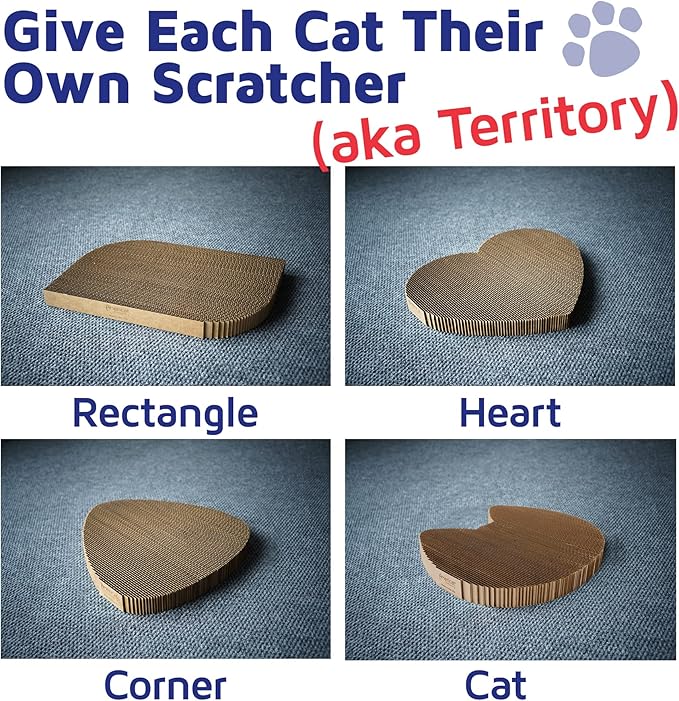 Cat Scratcher by Americat – Made in USA Cardboard Scratching Pad & Lounger – X Large, 2-Sided, Heavy, No-Shedding, Long-Lasting (Cat)