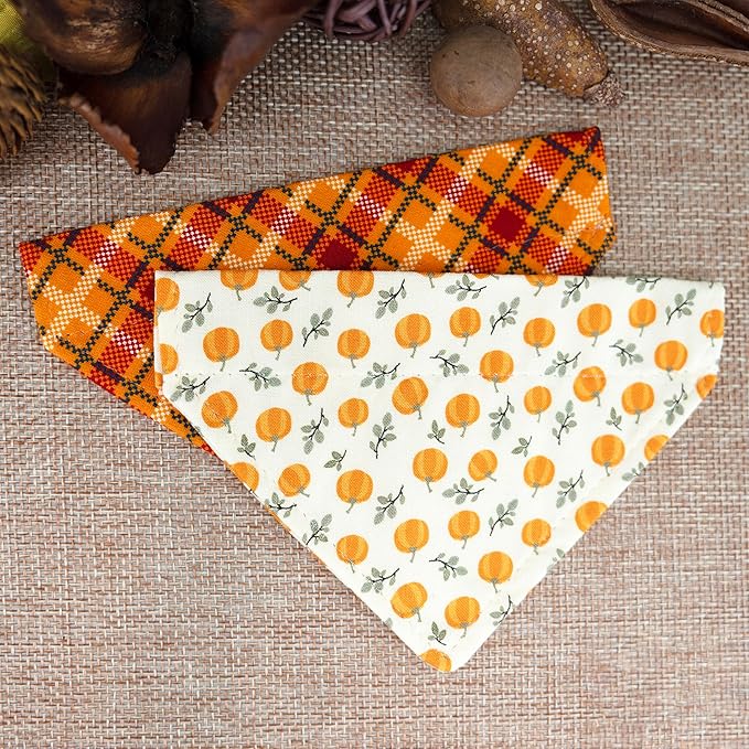 Ultra Joys Cat Collar - Breakaway with Bells, Bandana & Bowtie - Pumpkin Large