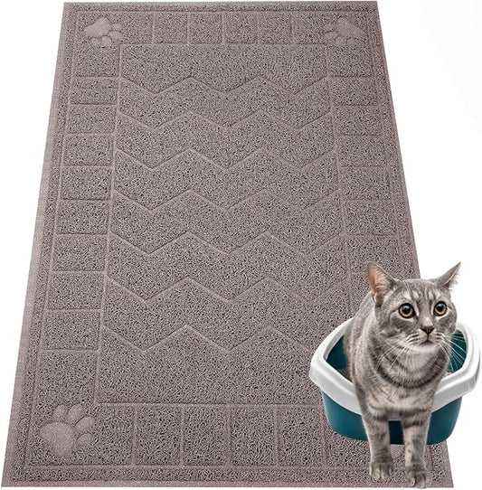 Cat Litter Mat, Litter Trapping Mat Soft on Kitty Paws, 35" x 24" Kitten Litter Box Mat for Cleaner Floors, Waterproof, Easy Clean, Durable Large Size Cat Litter Pad for Kitten.
