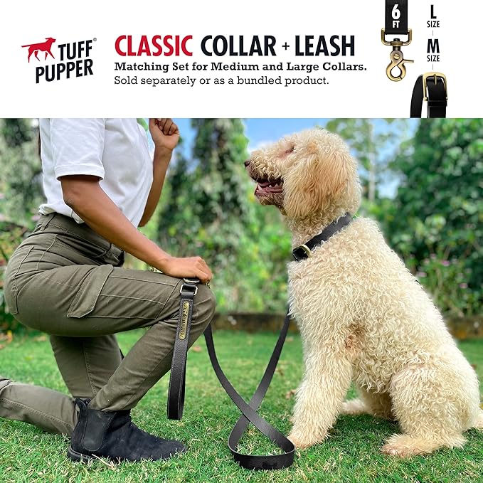 Tuff Pupper Classic Heavy Duty Dog Collar | 10x Stronger Than Leather | 100% Waterproof & Odor Proof Dog Collar | Tough Rust-Proof All Metal Hardware