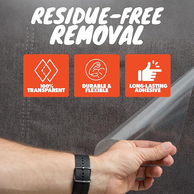 Anti Cat Scratch Furniture Protector, 10-Pack Couch Protector from Cat Claws - Heavy-Duty, Easy-to-Apply Scratching Deterrent and Shield for Sofa Corners, Walls, Doors- with 50 Twist Pins