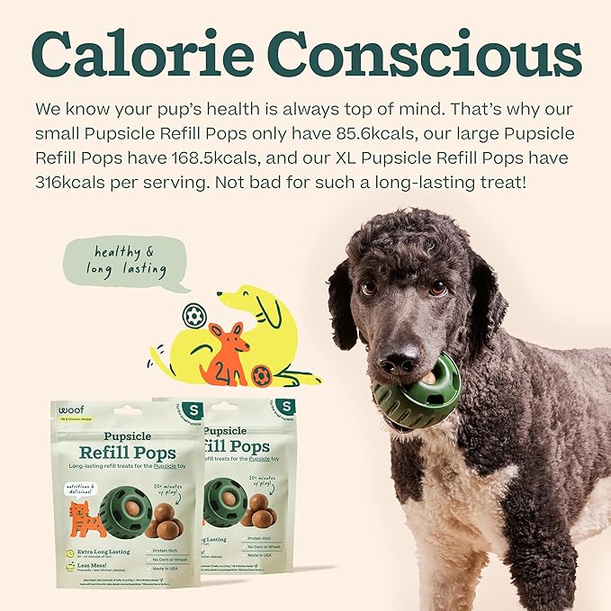 WOOF Pupsicle Refill Pops, Delicious Long Lasting Dog Treats, Pre-Made Pupsicle Refills for Dogs, Wholesome Ingredients, Low-Mess Chicken Pet Treats - Small Pops - 10 Count - 3 Pack