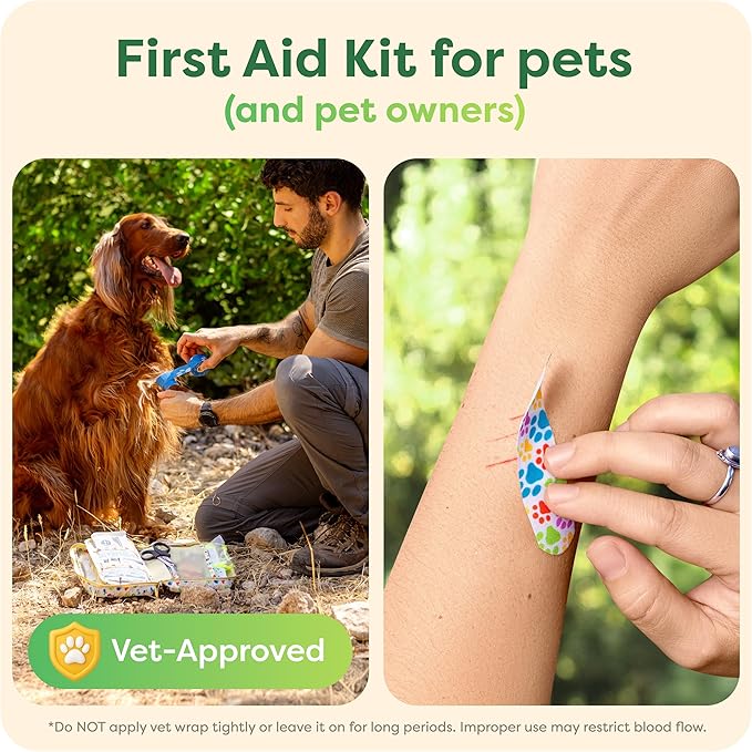 KeepGoing Dog First Aid Kit – Pet Emergency Kit for Dogs & Cats – Dog Travel Accessories for Car, Camping and Hiking