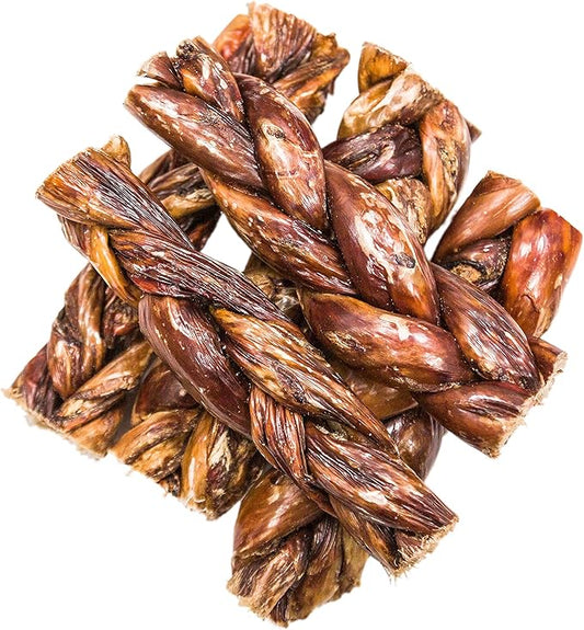 hotspot pets All-Natural Braided Beef Gullet Sticks (12 Pack) –Grass-Fed, 6'' Braided Esophagus Jerky Treats - Rich in Glucosamine & Chondroitin for Joint Health – Rawhide-Free Dog Chews